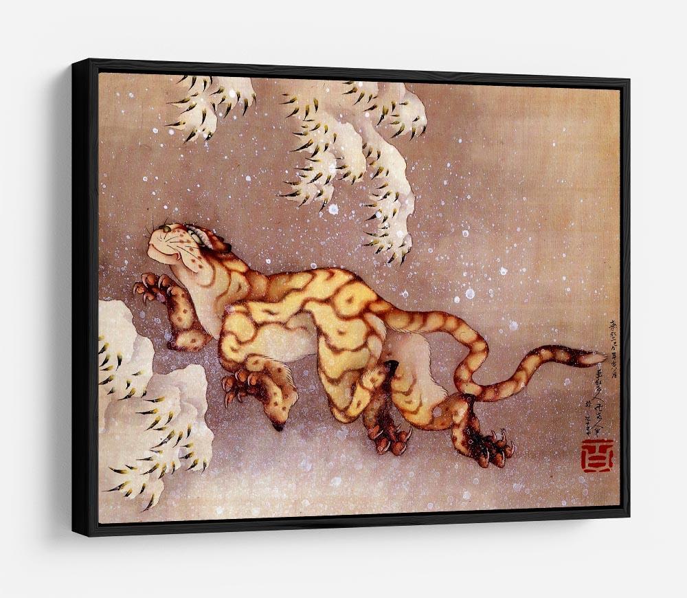 Tiger in the snow by Hokusai HD Metal Print