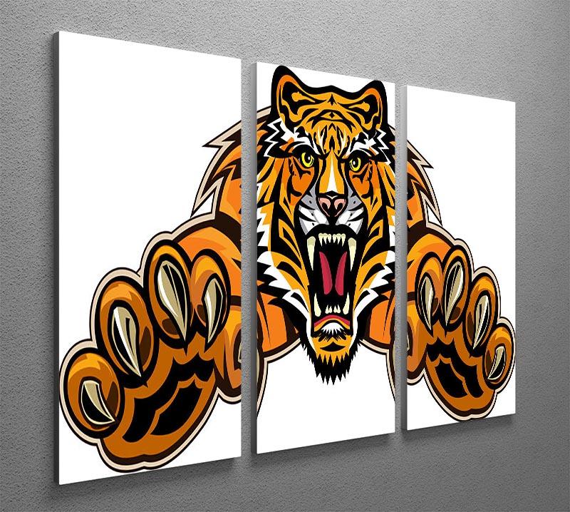 Tiger jump 3 Split Panel Canvas Print - Canvas Art Rocks - 2