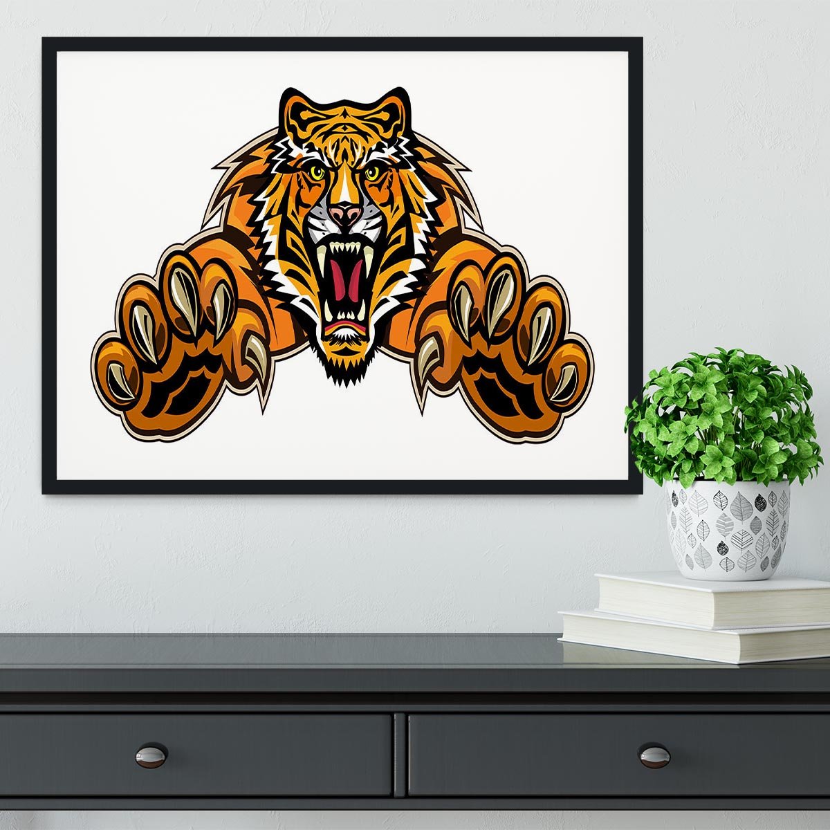 Tiger jump Framed Print - Canvas Art Rocks - 1