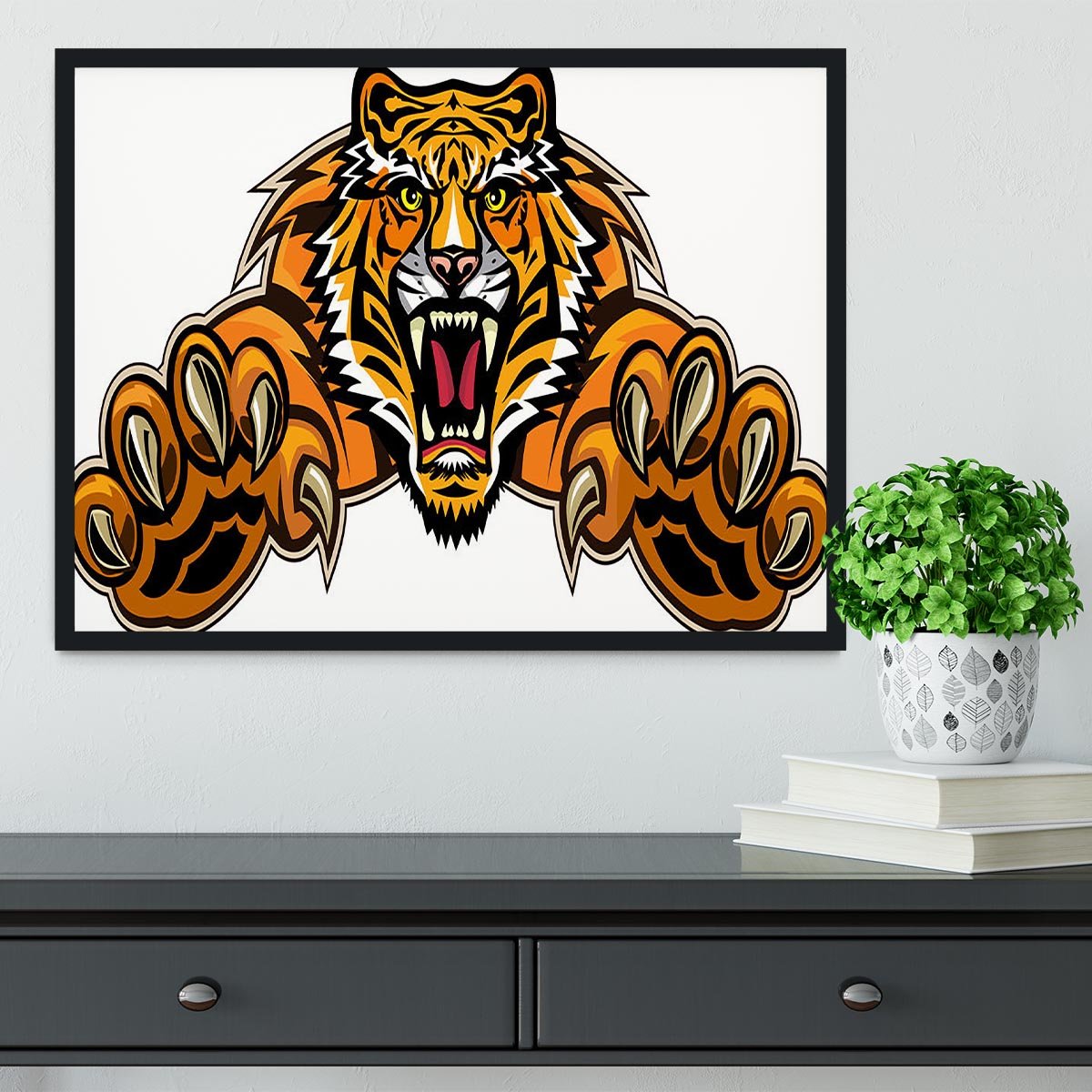 Tiger jump Framed Print - Canvas Art Rocks - 2