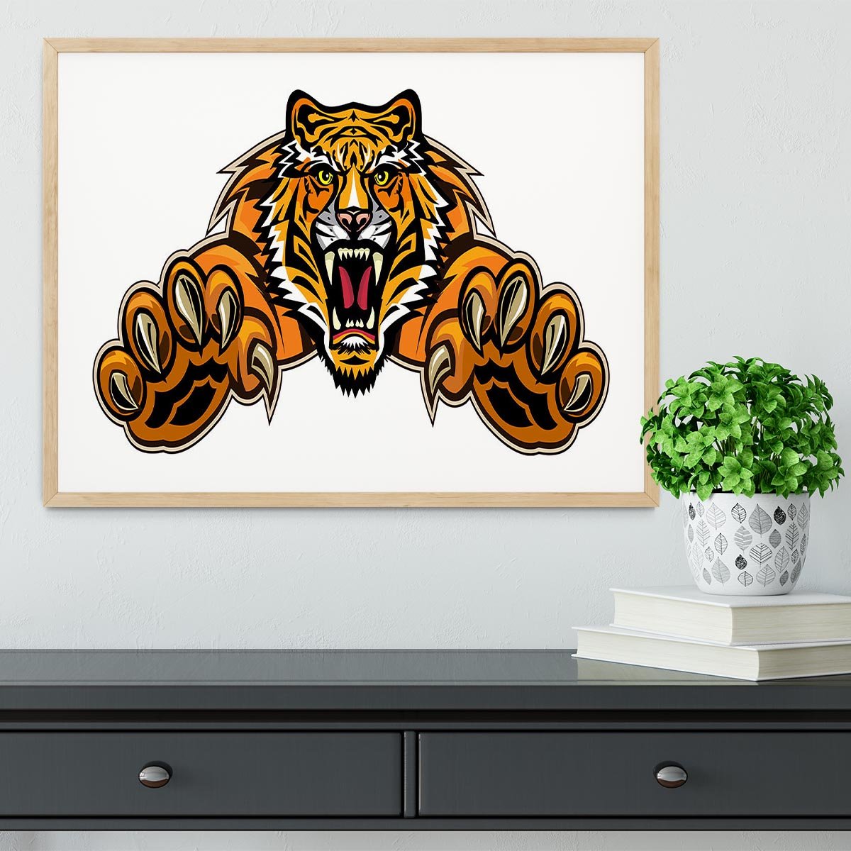 Tiger jump Framed Print - Canvas Art Rocks - 3