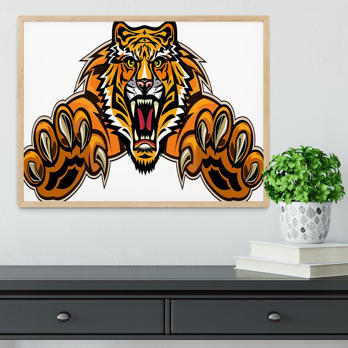 Tiger jump Framed Print - Canvas Art Rocks - 4