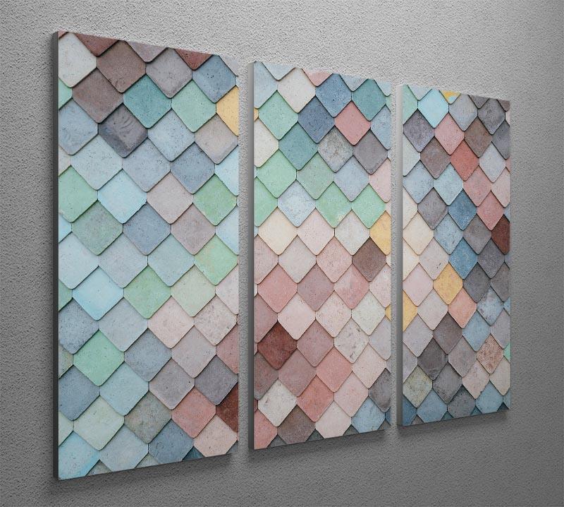 Tiles Art 3 Split Panel Canvas Print - Canvas Art Rocks - 2