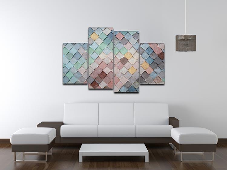 Tiles Art 4 Split Panel Canvas - Canvas Art Rocks - 3