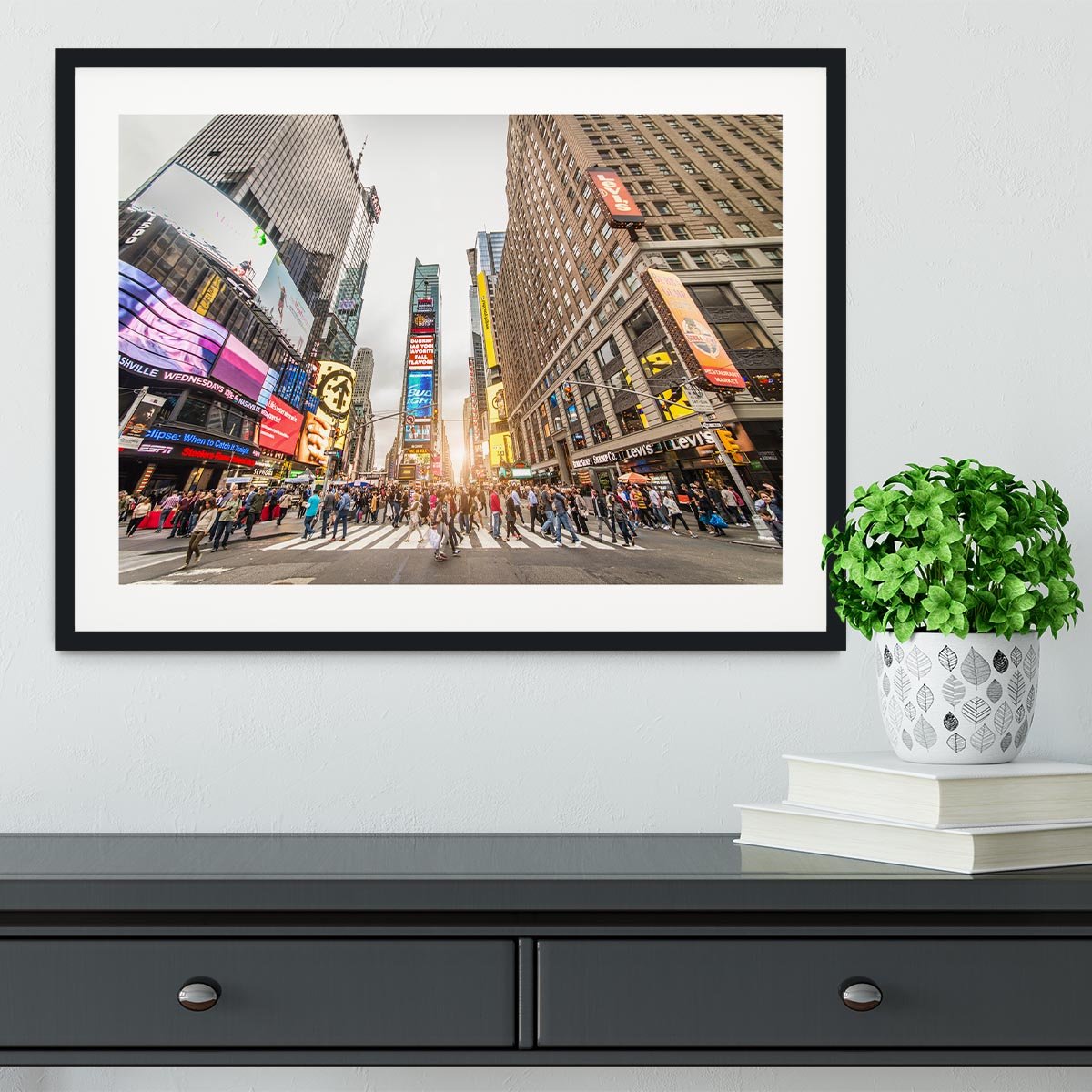 Times Square at sunset Framed Print - Canvas Art Rocks - 1