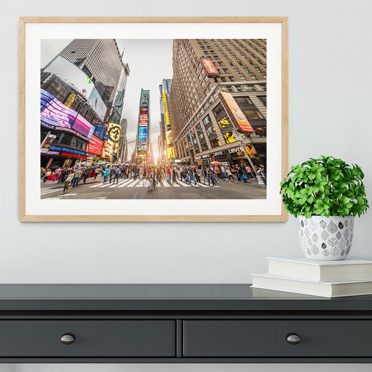 Times Square at sunset Framed Print - Canvas Art Rocks - 3