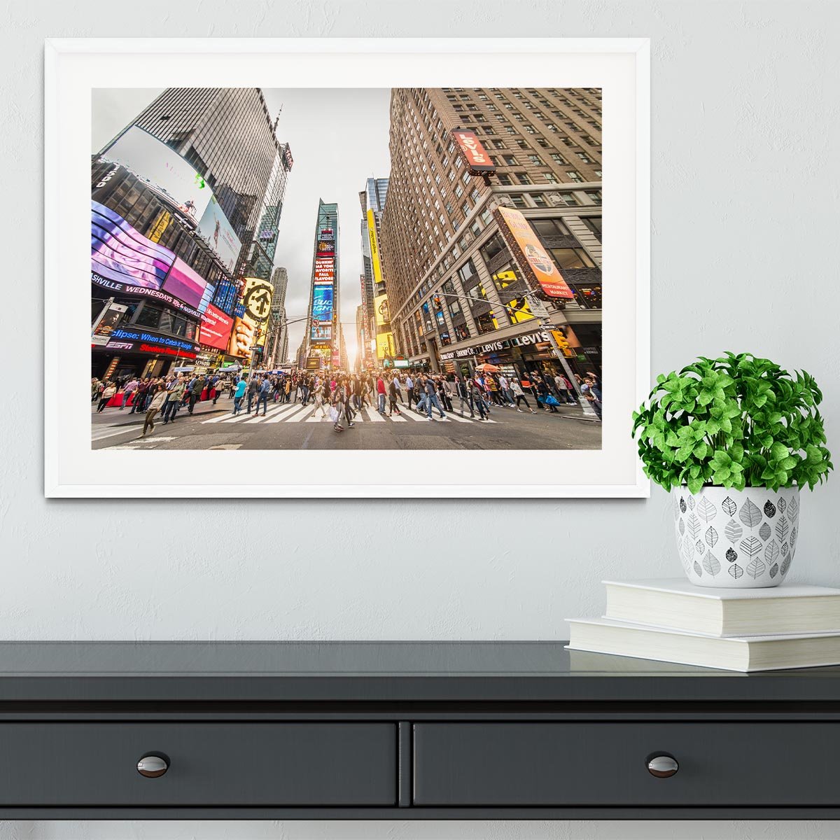 Times Square at sunset Framed Print - Canvas Art Rocks - 5