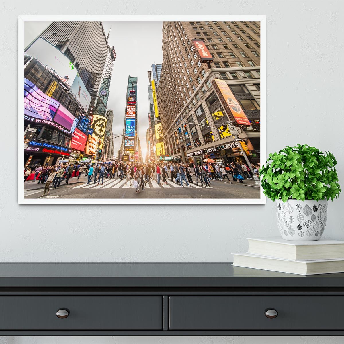 Times Square at sunset Framed Print - Canvas Art Rocks -6
