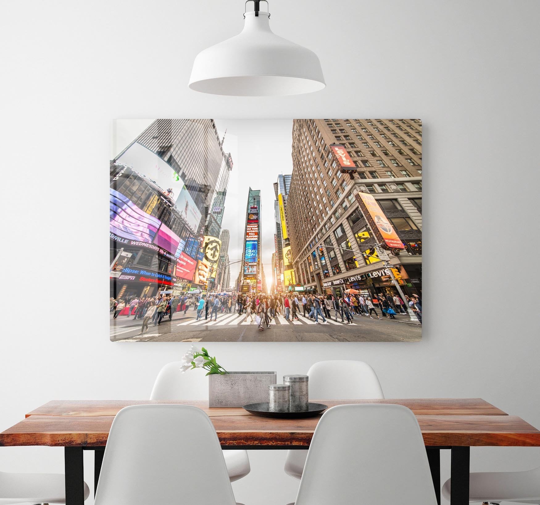 Times Square at sunset HD Metal Print