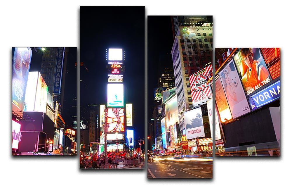 Times Square featured with Broadway Theaters 4 Split Panel Canvas  - Canvas Art Rocks - 1