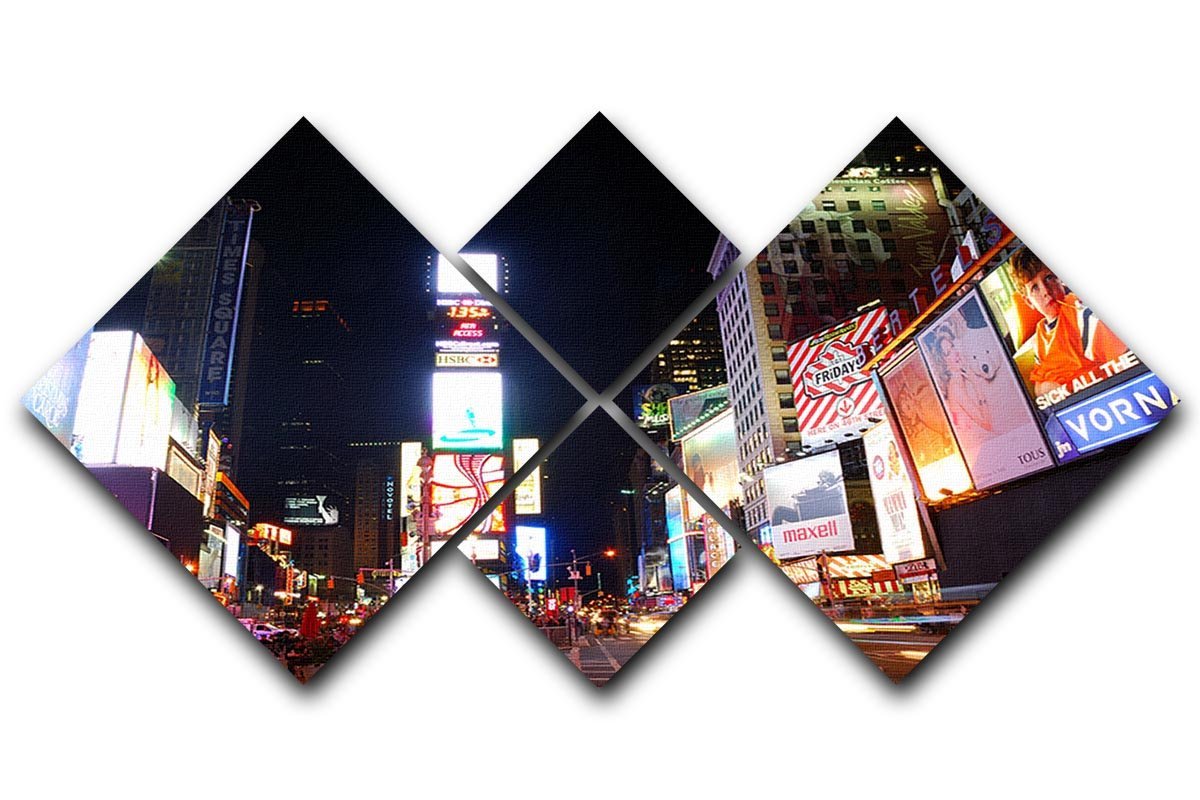 Times Square featured with Broadway Theaters 4 Square Multi Panel Canvas  - Canvas Art Rocks - 1