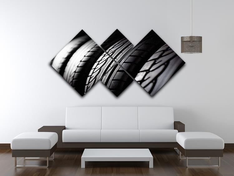Tire stack background 4 Square Multi Panel Canvas  - Canvas Art Rocks - 3