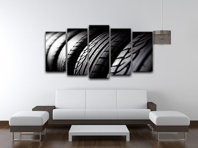 Tire stack background 5 Split Panel Canvas  - Canvas Art Rocks - 3