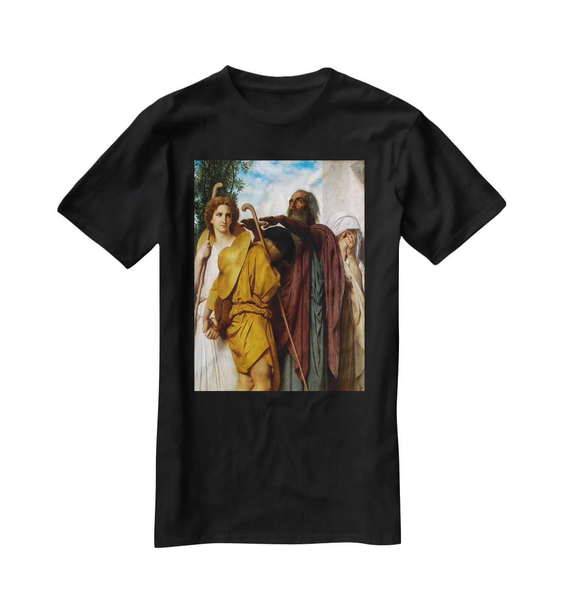 Tobias Saying Good-Bye to his Father By Bouguereau T-Shirt - Canvas Art Rocks - 1