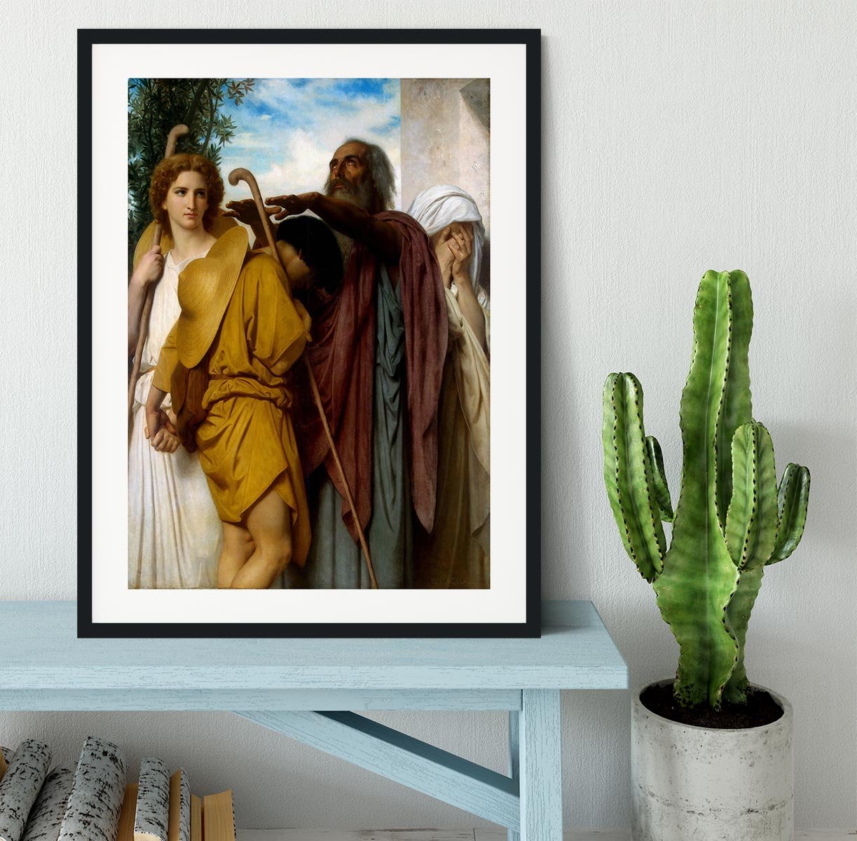 Tobias Saying Good-Bye to his Father By Bouguereau Framed Print - Canvas Art Rocks - 1