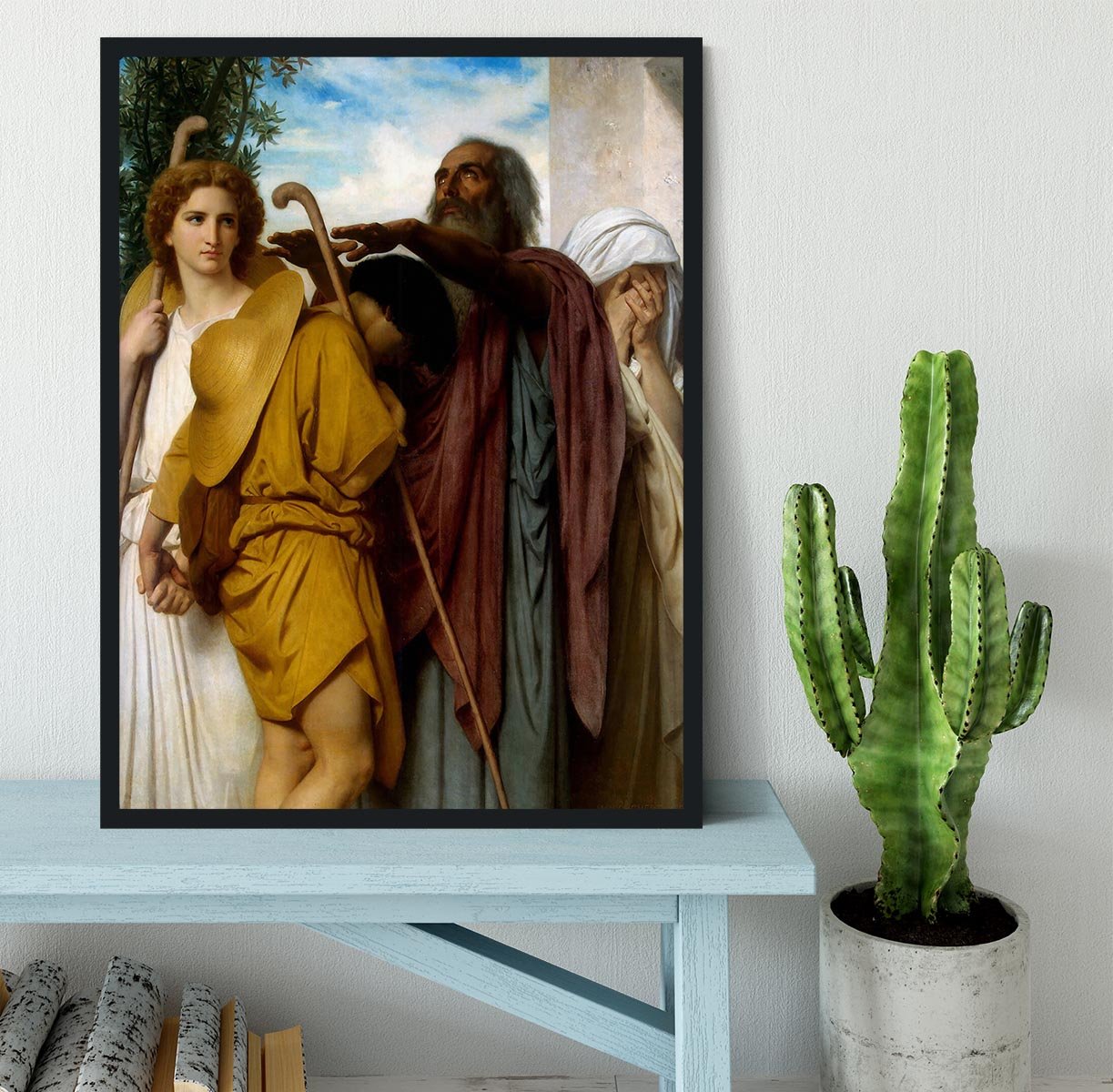 Tobias Saying Good-Bye to his Father By Bouguereau Framed Print - Canvas Art Rocks - 2