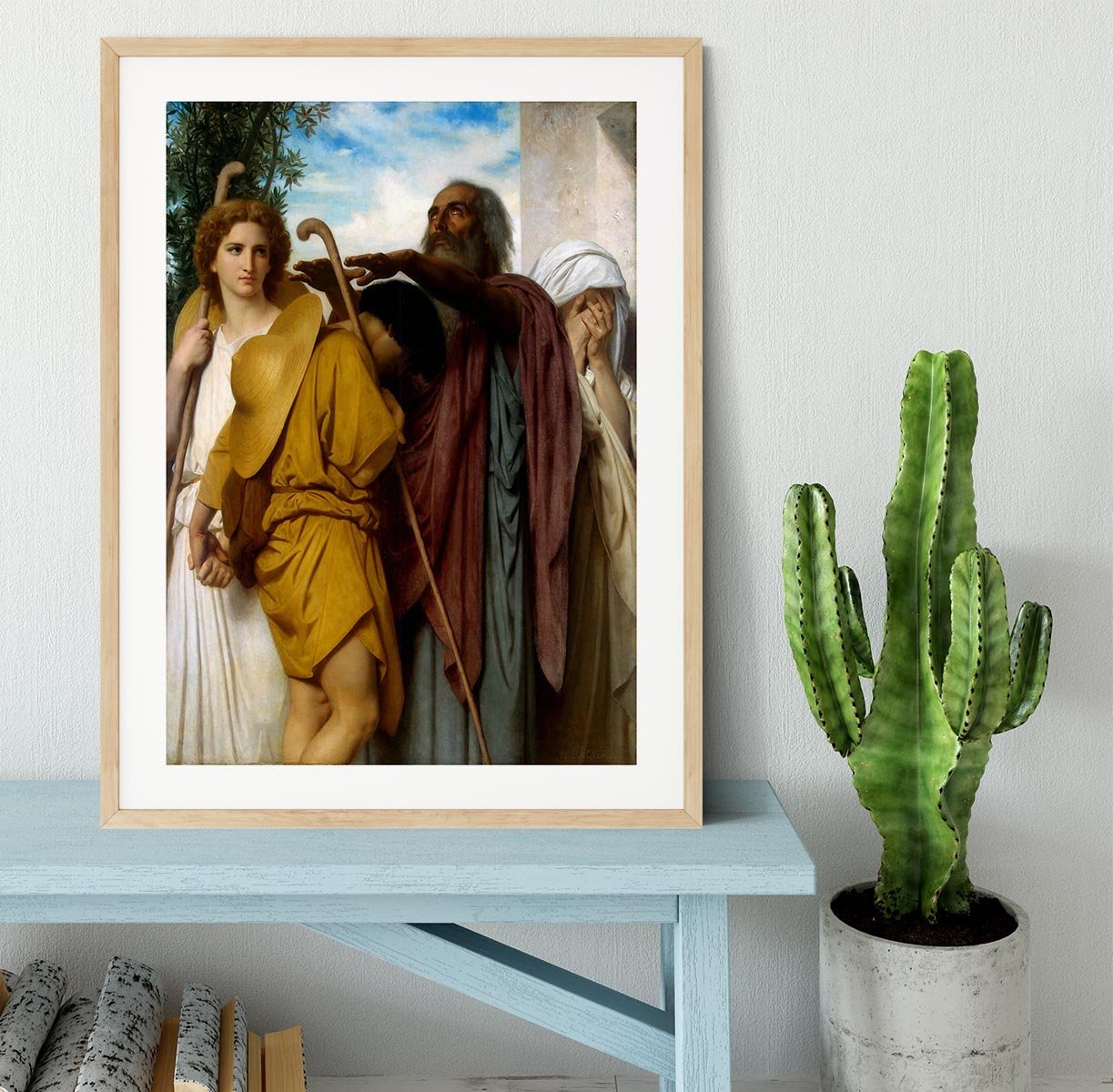 Tobias Saying Good-Bye to his Father By Bouguereau Framed Print - Canvas Art Rocks - 3