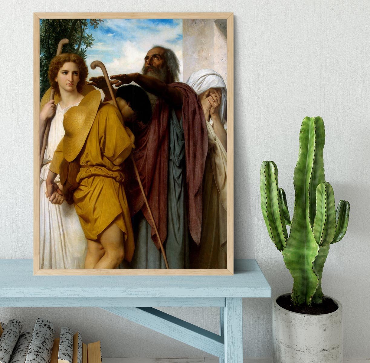 Tobias Saying Good-Bye to his Father By Bouguereau Framed Print - Canvas Art Rocks - 4