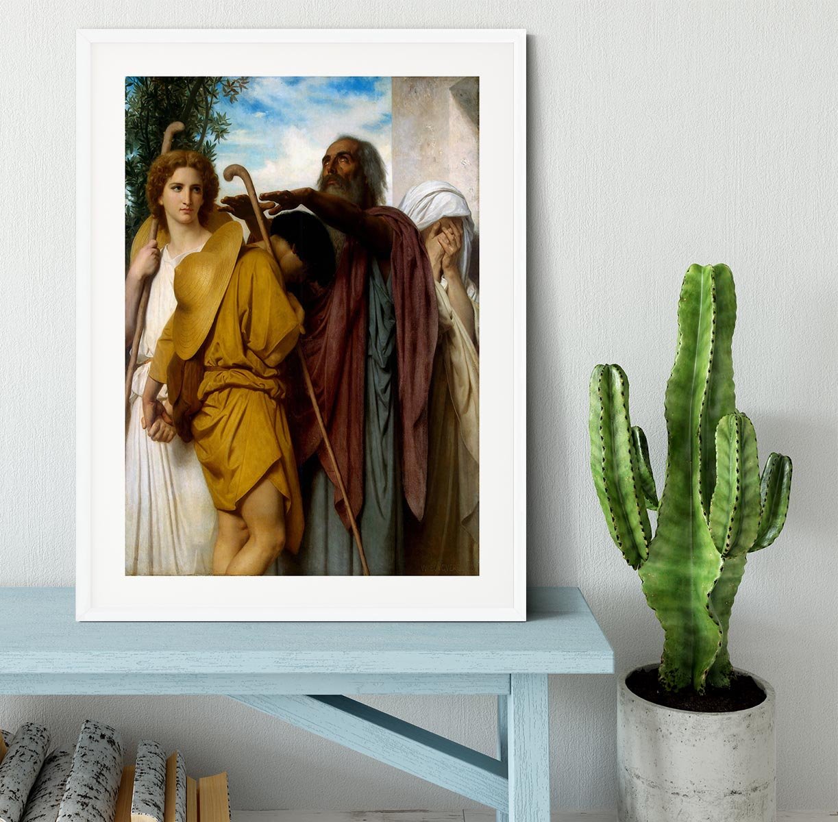 Tobias Saying Good-Bye to his Father By Bouguereau Framed Print - Canvas Art Rocks - 5