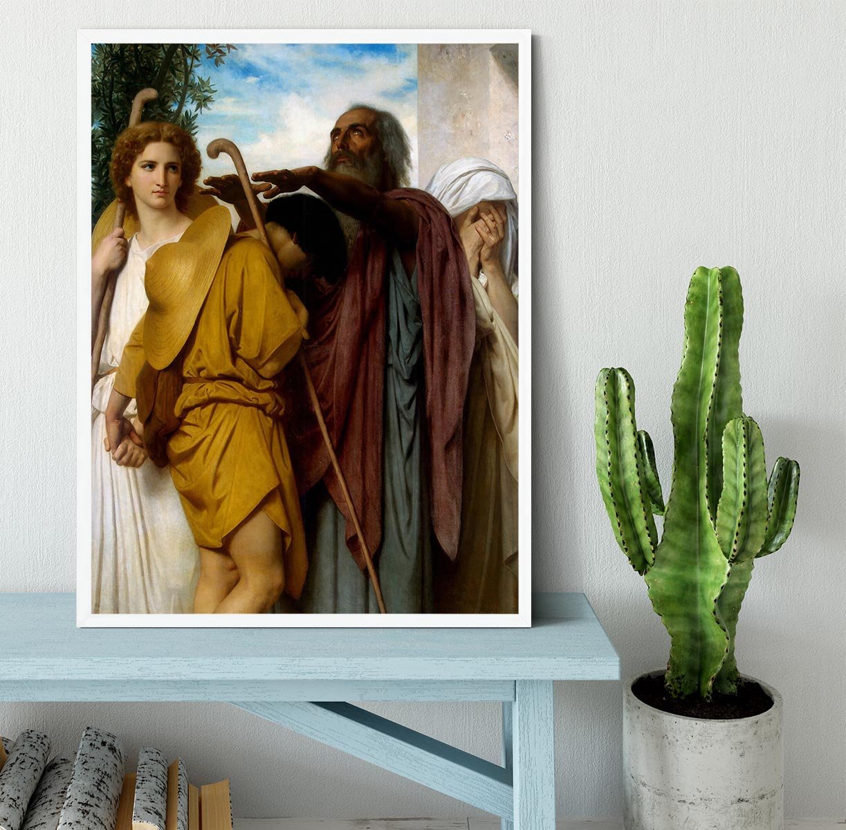 Tobias Saying Good-Bye to his Father By Bouguereau Framed Print - Canvas Art Rocks -6