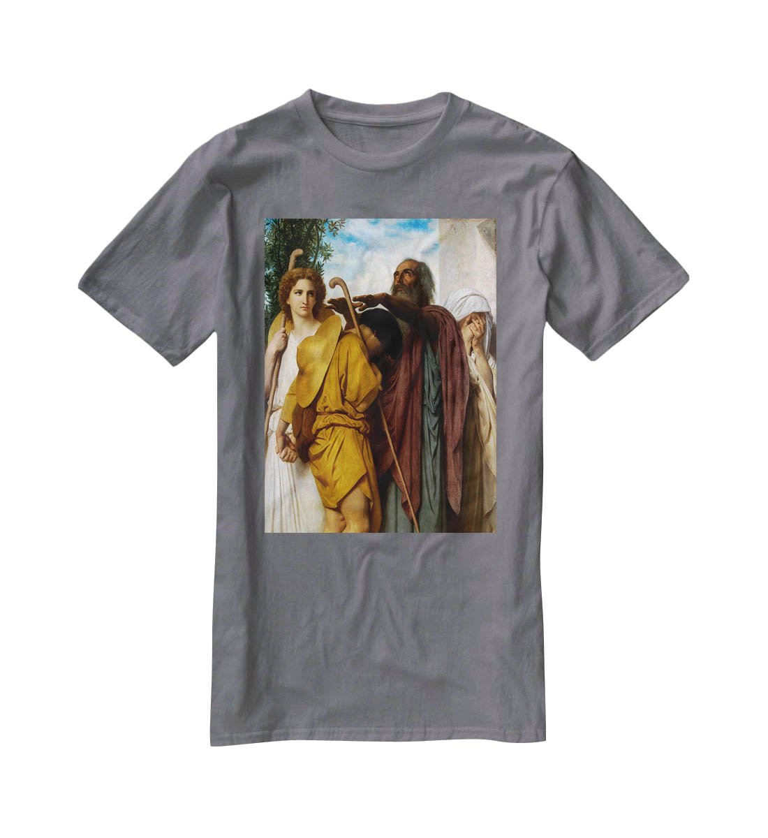 Tobias Saying Good-Bye to his Father By Bouguereau T-Shirt - Canvas Art Rocks - 3