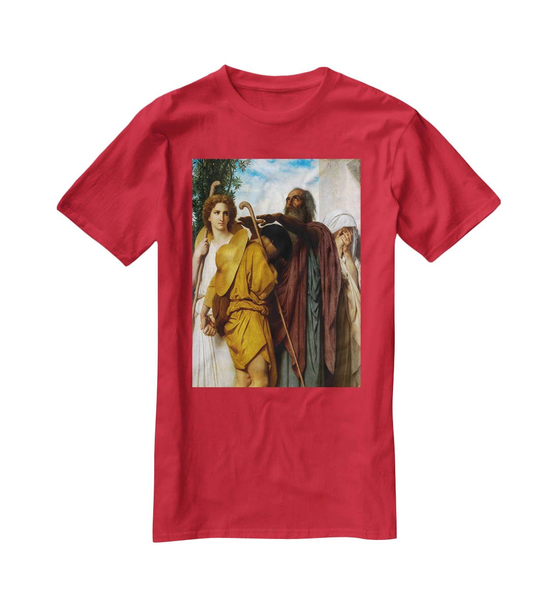 Tobias Saying Good-Bye to his Father By Bouguereau T-Shirt - Canvas Art Rocks - 4