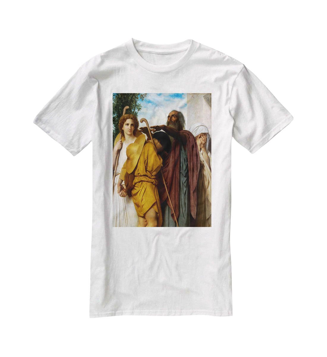 Tobias Saying Good-Bye to his Father By Bouguereau T-Shirt - Canvas Art Rocks - 5