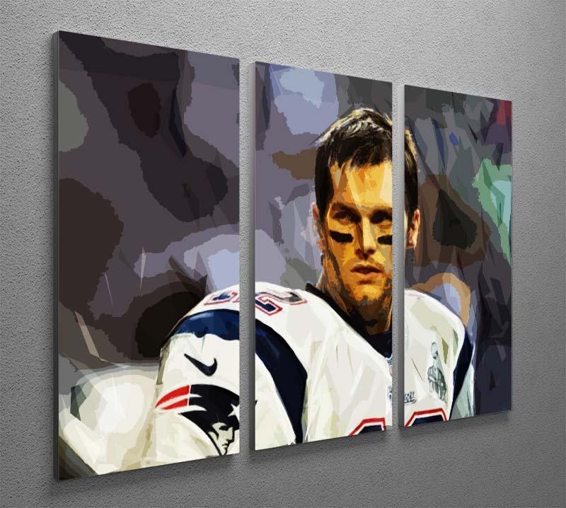 Tom Brady New England Patriots 3 Split Panel Canvas Print - Canvas Art Rocks - 2