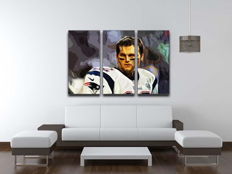 Tom Brady New England Patriots 3 Split Panel Canvas Print - Canvas Art Rocks - 3