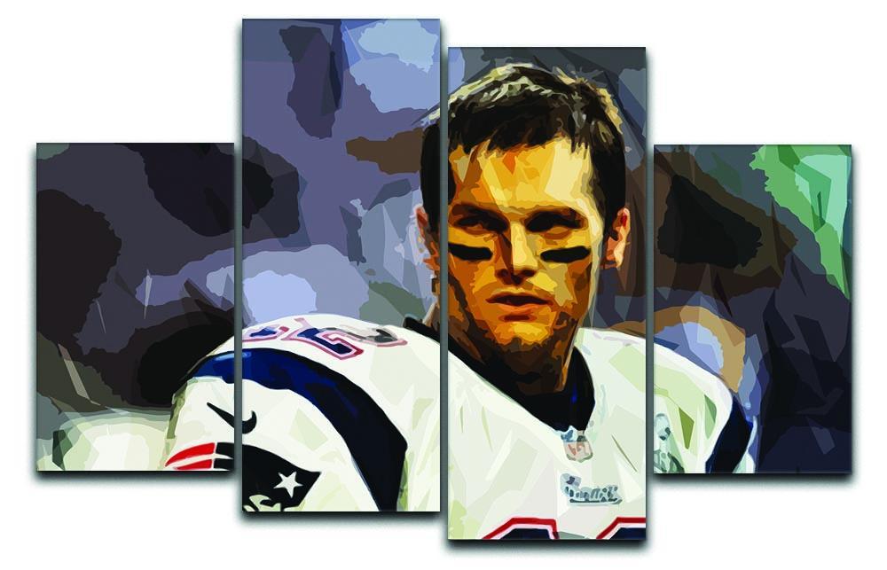Tom Brady New England Patriots 4 Split Panel Canvas  - Canvas Art Rocks - 1