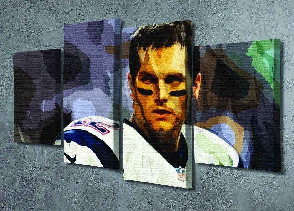 Tom Brady New England Patriots 4 Split Panel Canvas - Canvas Art Rocks - 2