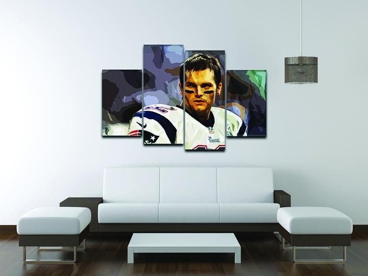 Tom Brady New England Patriots 4 Split Panel Canvas - Canvas Art Rocks - 3