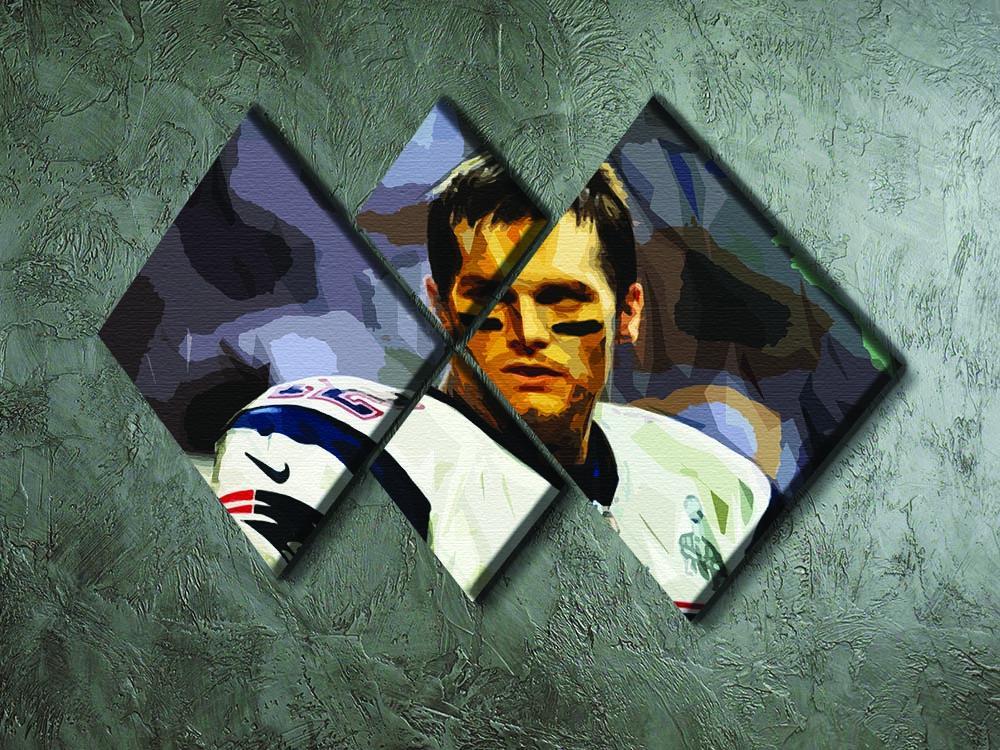 Tom Brady New England Patriots 4 Square Multi Panel Canvas - Canvas Art Rocks - 2