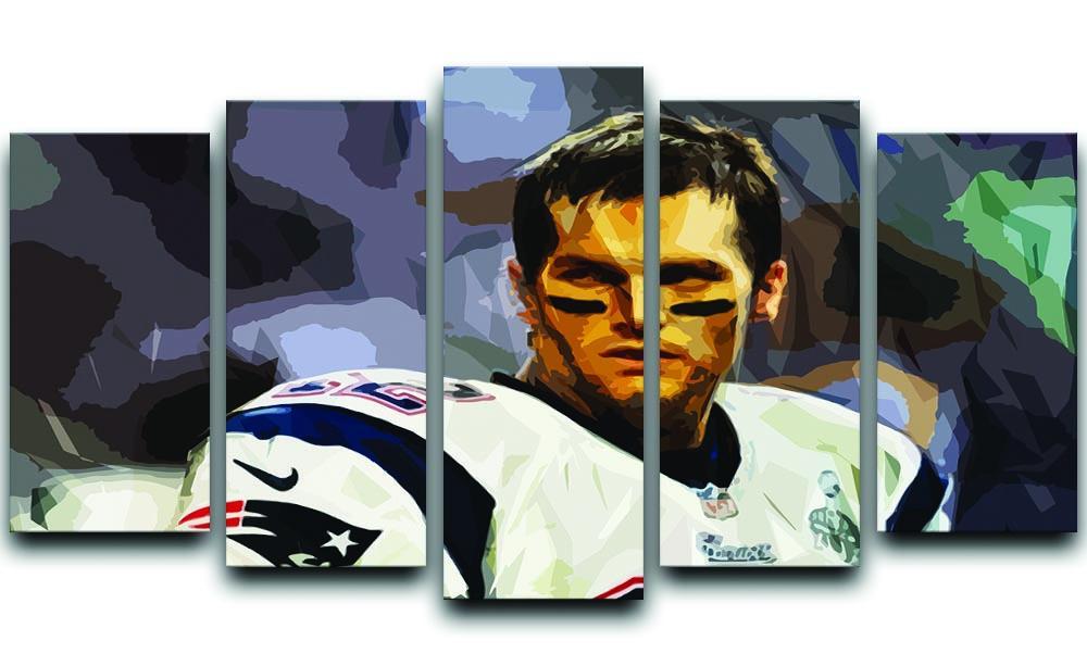Tom Brady New England Patriots 5 Split Panel Canvas  - Canvas Art Rocks - 1