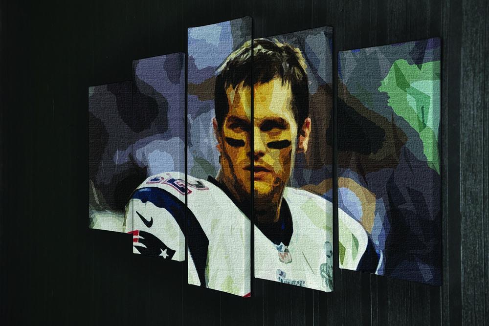 Tom Brady New England Patriots 5 Split Panel Canvas - Canvas Art Rocks - 2