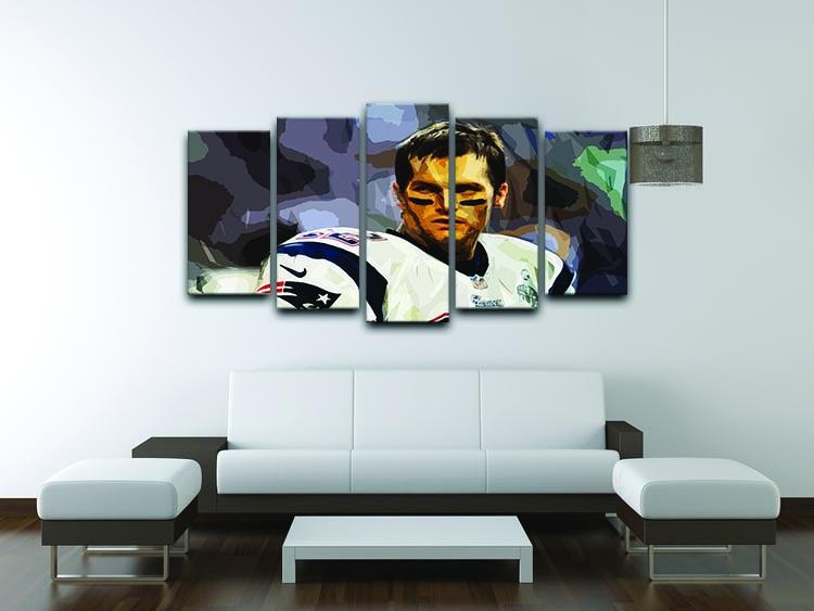 Tom Brady New England Patriots 5 Split Panel Canvas - Canvas Art Rocks - 3