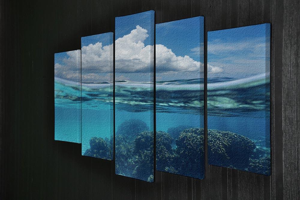 Top half with blue sky and cloud 5 Split Panel Canvas  - Canvas Art Rocks - 2