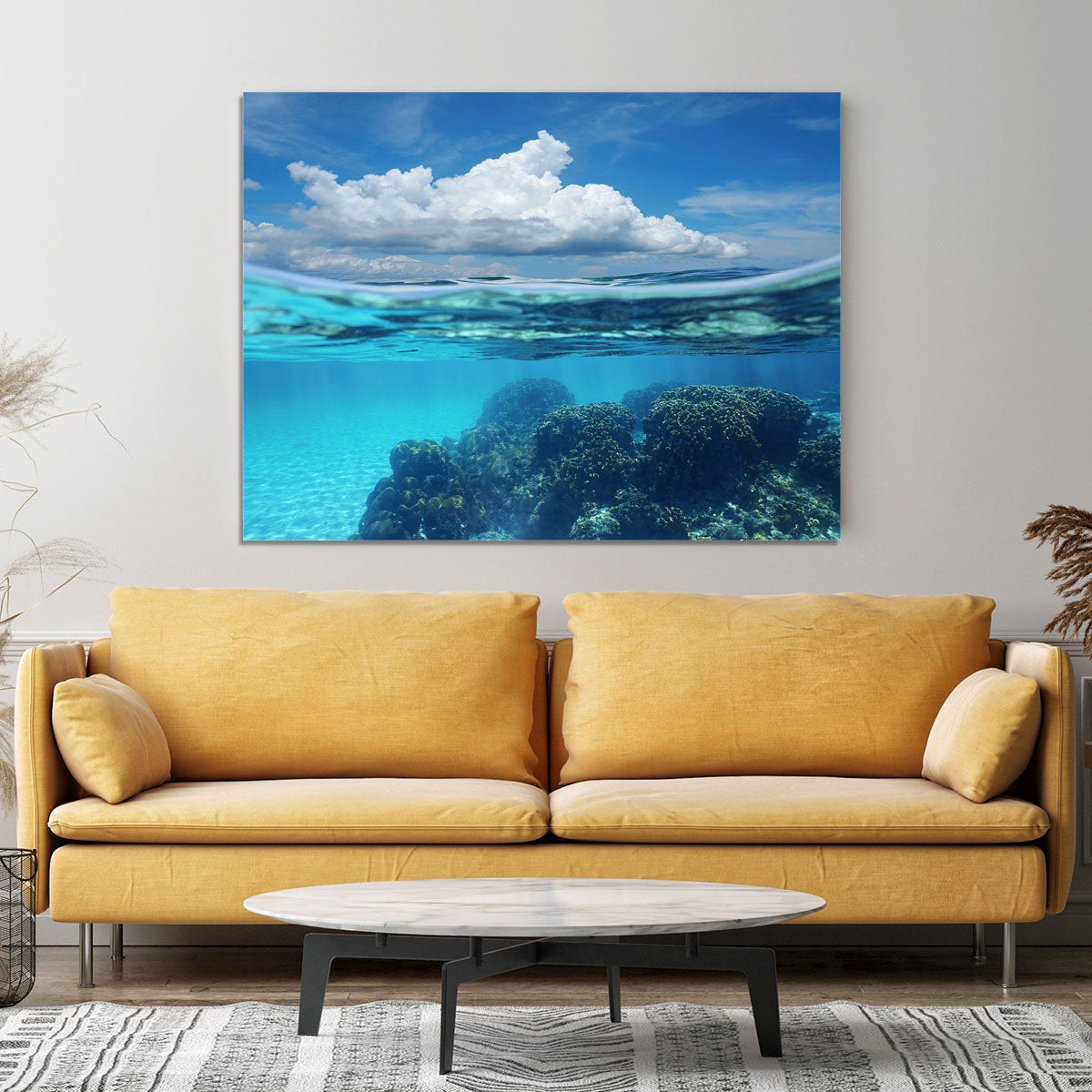 Top half with blue sky and cloud Canvas Print or Poster - Canvas Art Rocks - 4