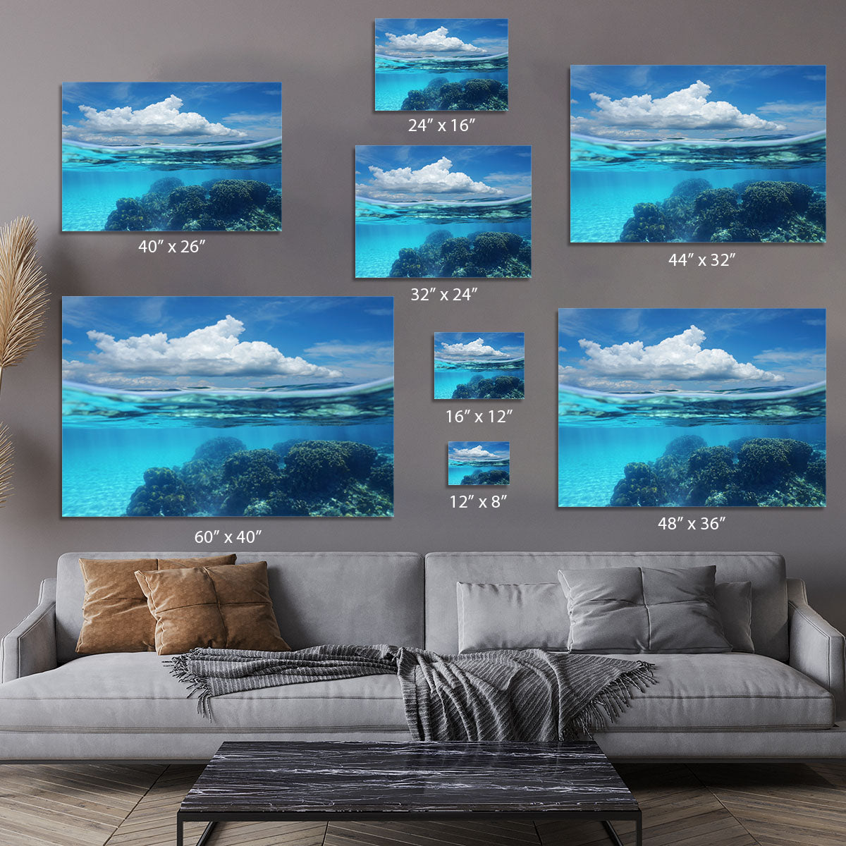 Top half with blue sky and cloud Canvas Print or Poster - Canvas Art Rocks - 7