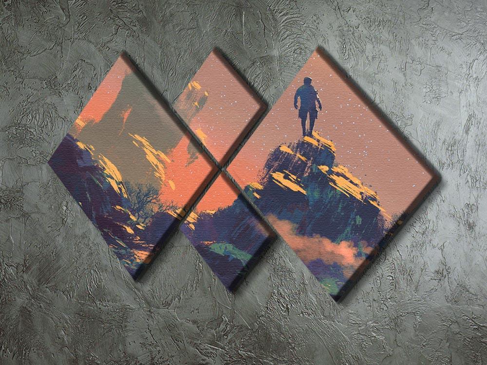 Top of the hill watching the stars 4 Square Multi Panel Canvas  - Canvas Art Rocks - 2