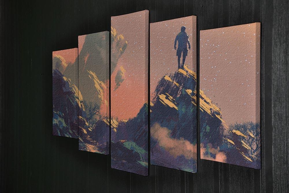 Top of the hill watching the stars 5 Split Panel Canvas  - Canvas Art Rocks - 2