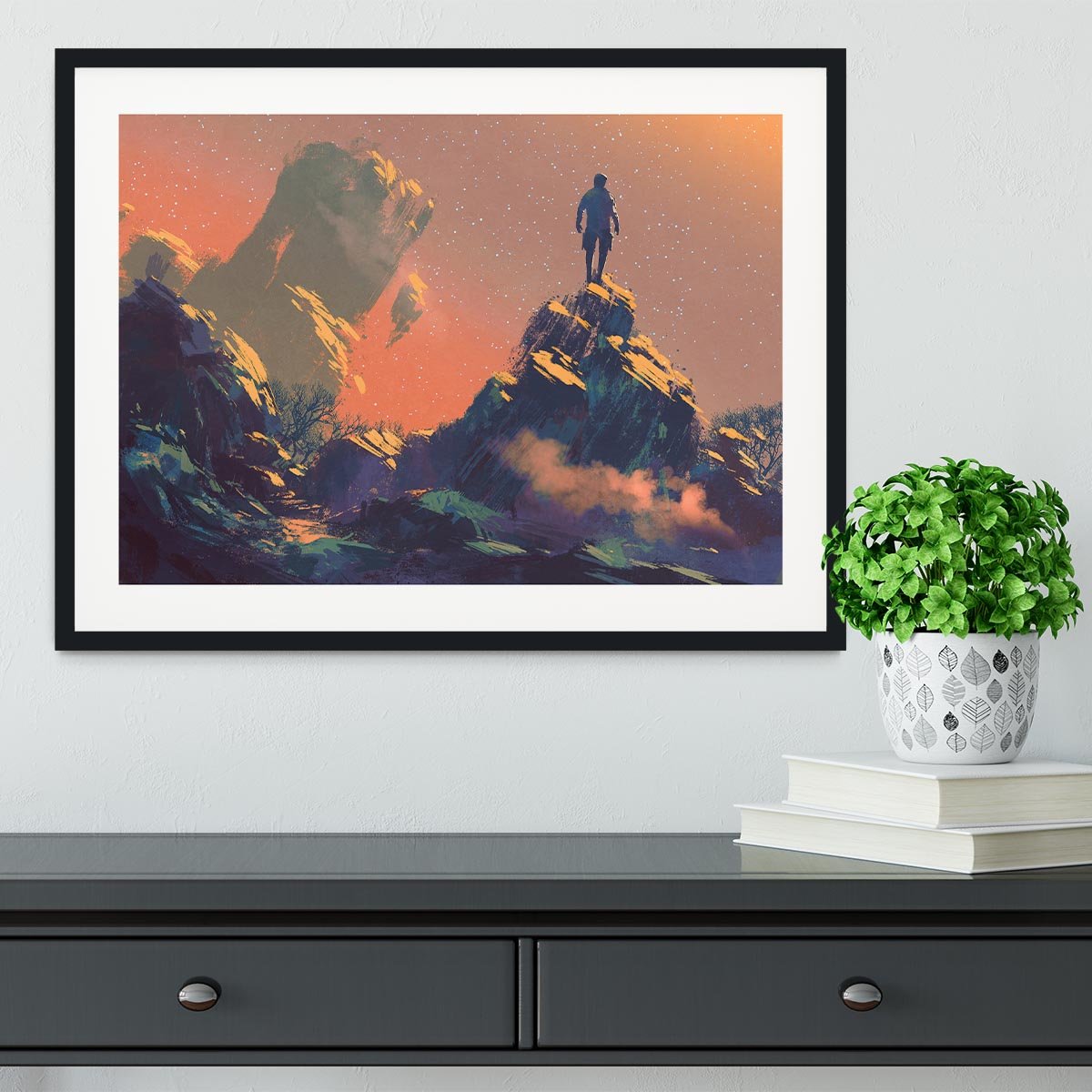 Top of the hill watching the stars Framed Print - Canvas Art Rocks - 1