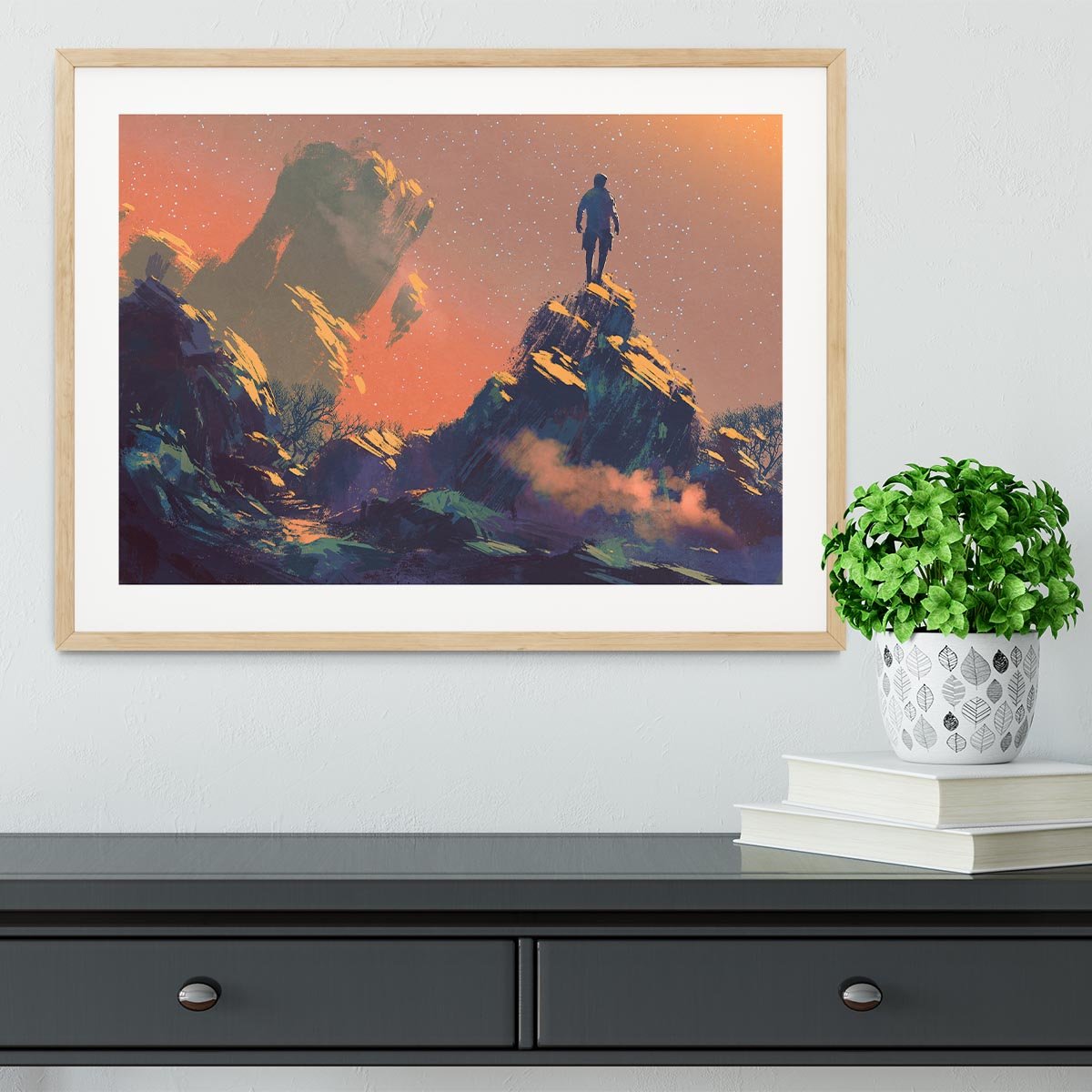 Top of the hill watching the stars Framed Print - Canvas Art Rocks - 3