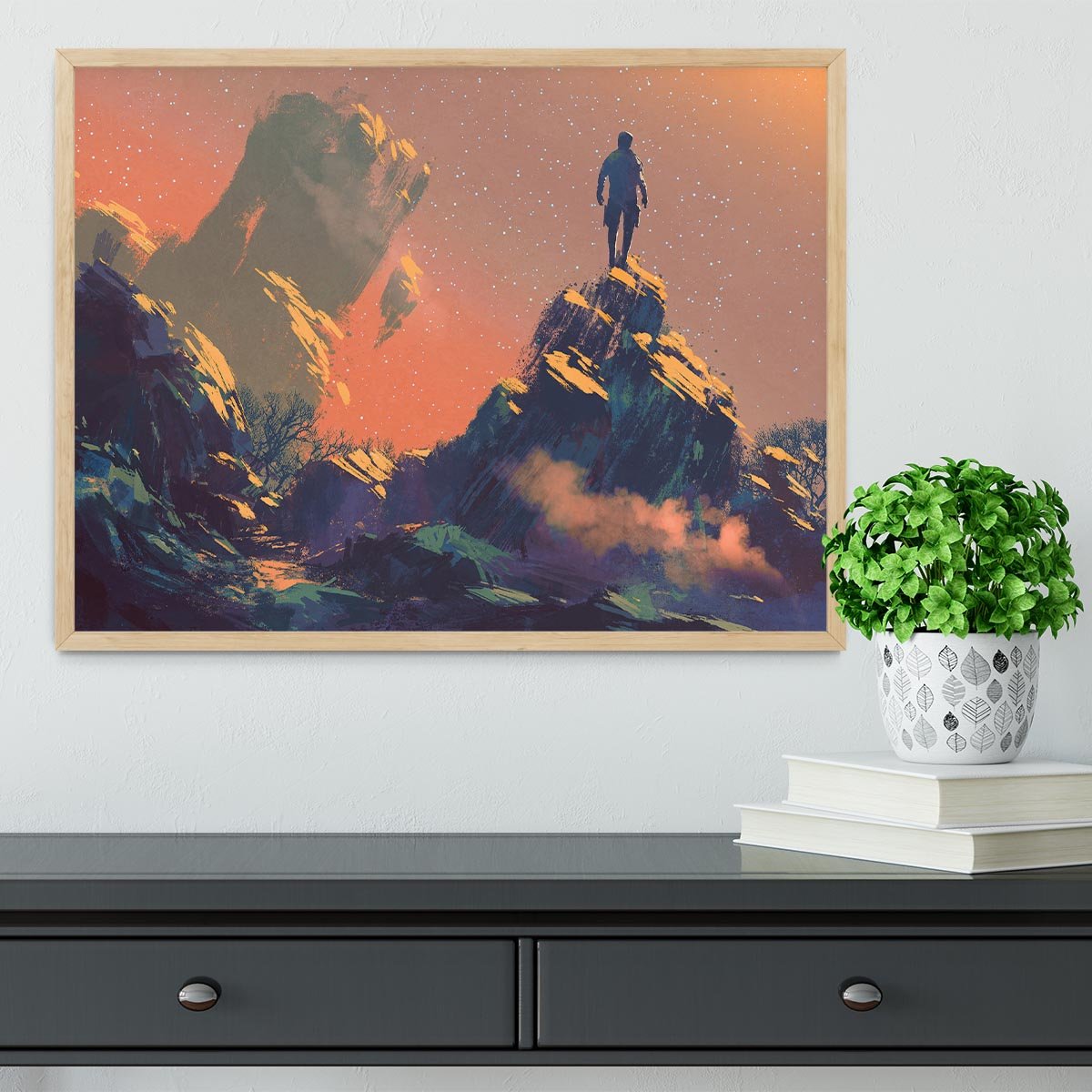 Top of the hill watching the stars Framed Print - Canvas Art Rocks - 4