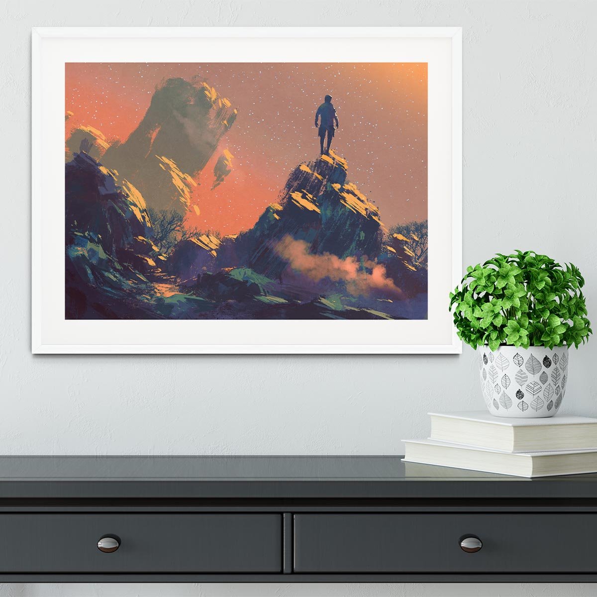 Top of the hill watching the stars Framed Print - Canvas Art Rocks - 5