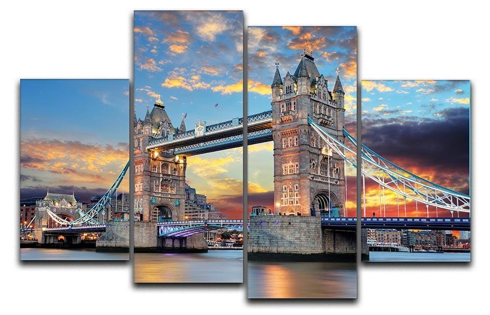 Tower Bridge 4 Split Panel Canvas  - Canvas Art Rocks - 1