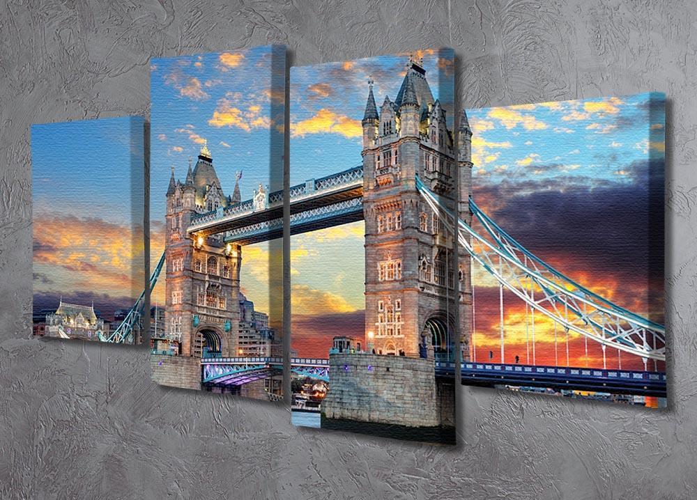 Tower Bridge 4 Split Panel Canvas  - Canvas Art Rocks - 2