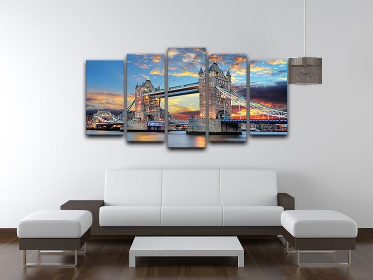 Tower Bridge 5 Split Panel Canvas  - Canvas Art Rocks - 3