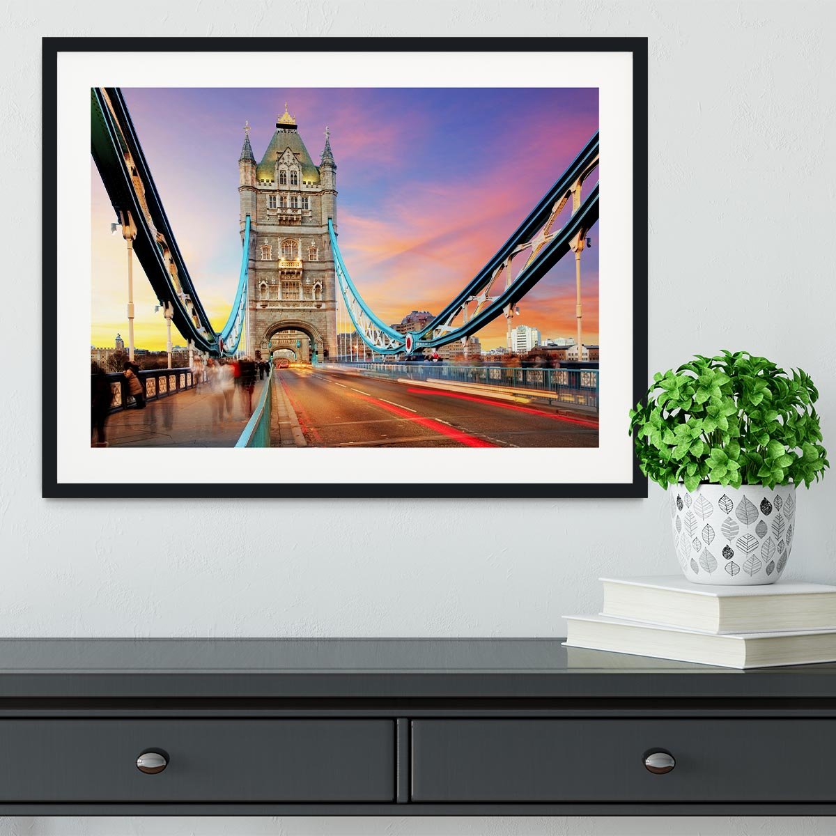 Tower bridge Motion Framed Print - Canvas Art Rocks - 1