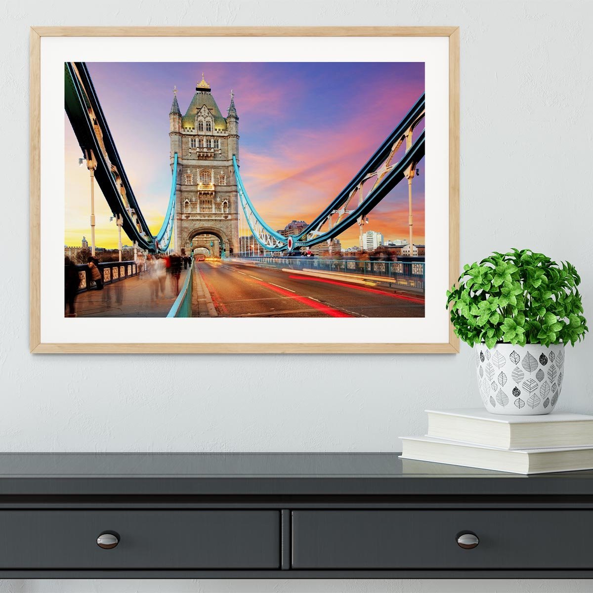 Tower bridge Motion Framed Print - Canvas Art Rocks - 3
